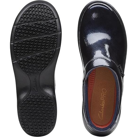 NWT Clarks Unisex ClarksPro Clog Sneaker, Navy Paten-Size 11 US Women - Picture 6 of 6